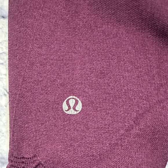 Lululemon Ebb & Flow Ruched Cropped Burgundy Leggings Size 6 - Picture 9 of 9